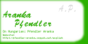 aranka pfendler business card